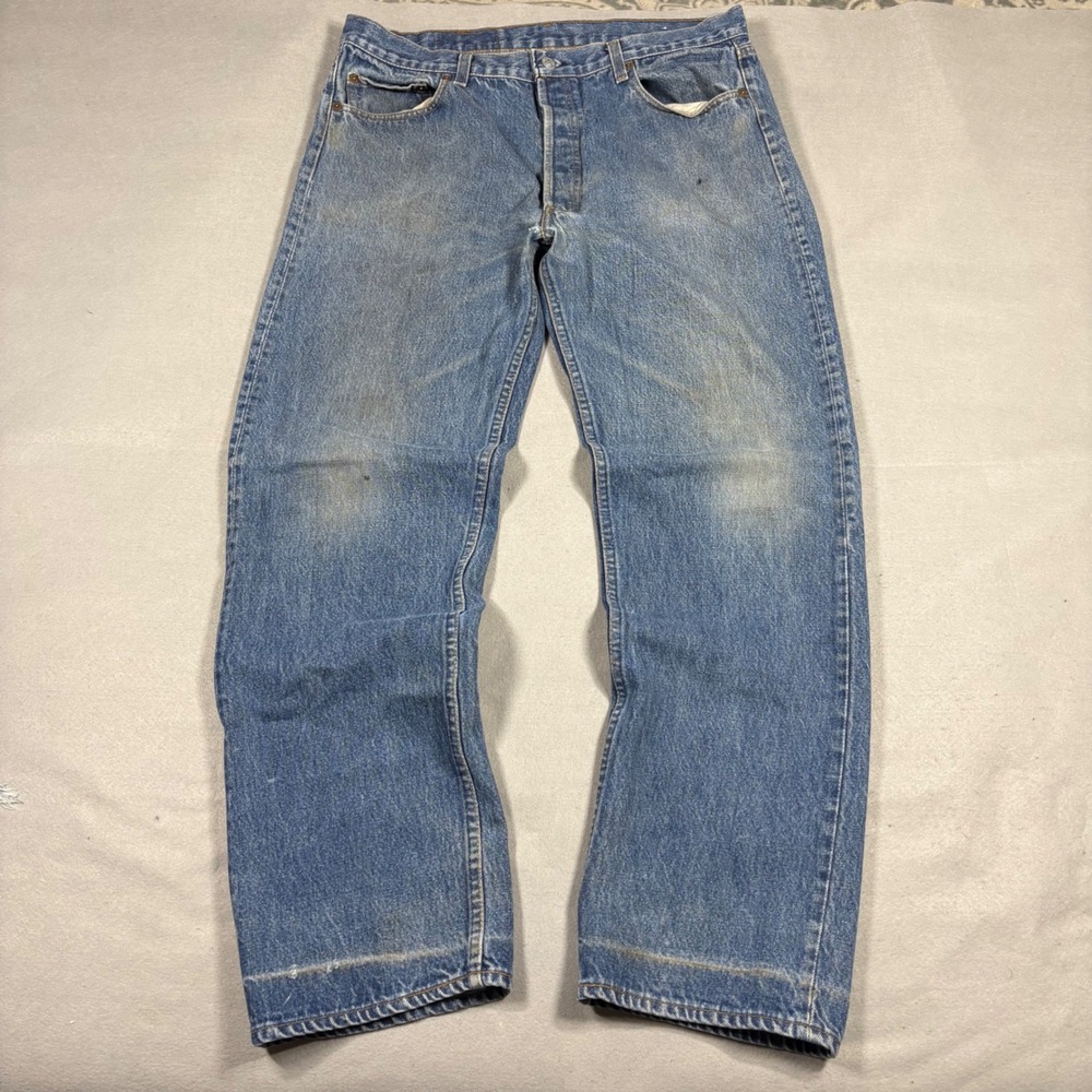 Vintage Levis 501 Mens 38x33 (34x31) Straight Leg Button Fly Jeans USA 90s